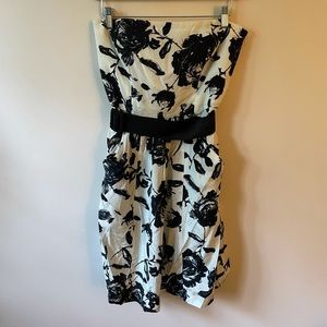 Loft Floral Silk Blend Strapless Dress